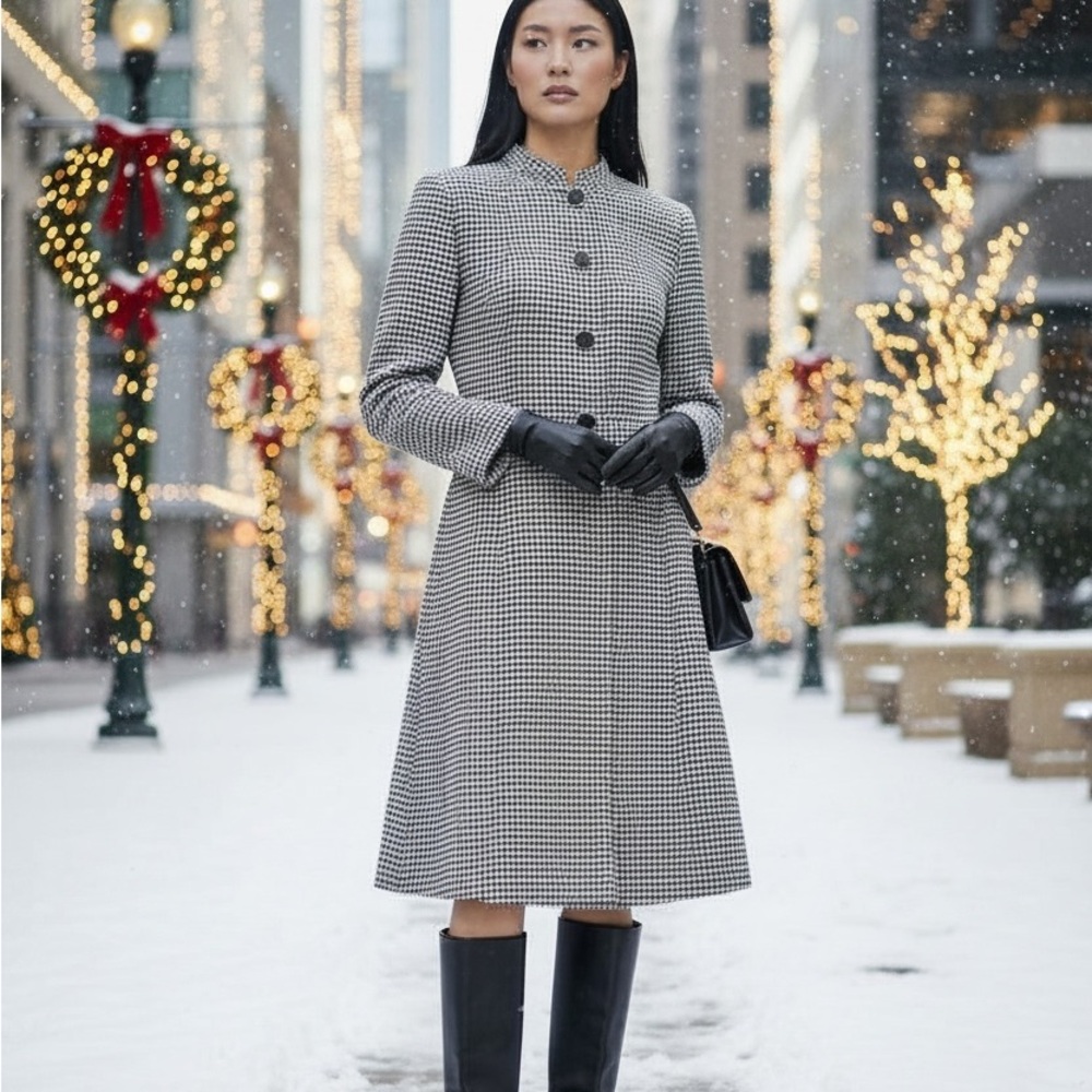 ❌ SOLD ❌ Valentino vintage Coat & Skirt Houndstooth Set
